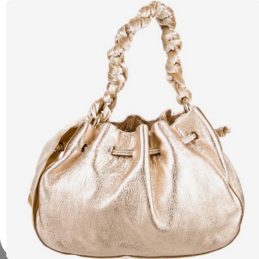 Authentic Kate Spade New York Gold Metallic Mini Drawstring Bag